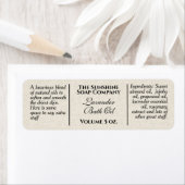 Seife und Kosmetiklabel in Beige-Leinen (Insitu)