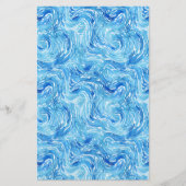 Seife Verpackung Papier Aquarellblau Wellen (Vorne)