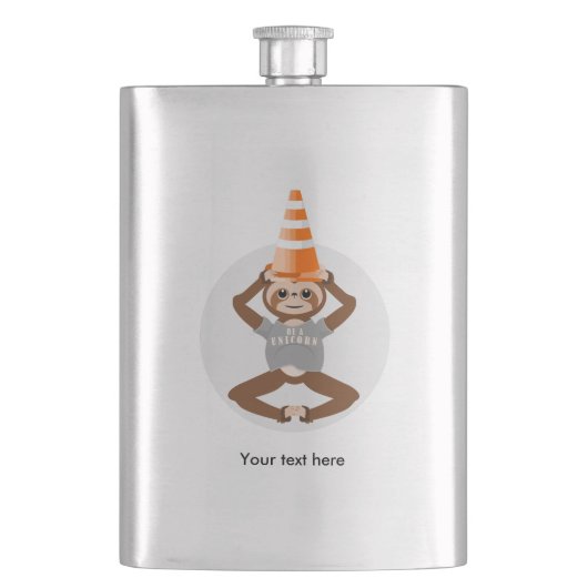 Seifen Sie ein Einhorn-Sicherheitskone Flachmann (Vorderseite)