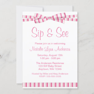 Seifen und sehen Sie den rosa Streifen der Schleif Einladung