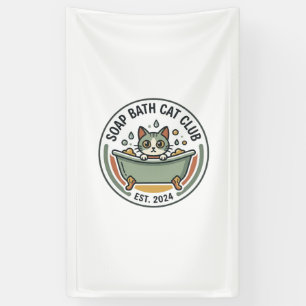 Seifenbad-Katze POD Vektorgrafik - Seifenbad-Katze Banner