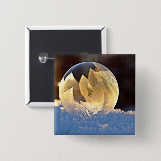 Seifenblase auf Schnee Button (Vorne & Hinten)