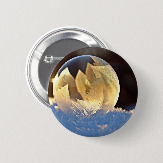 Seifenblase auf Schnee Button (Vorne & Hinten)