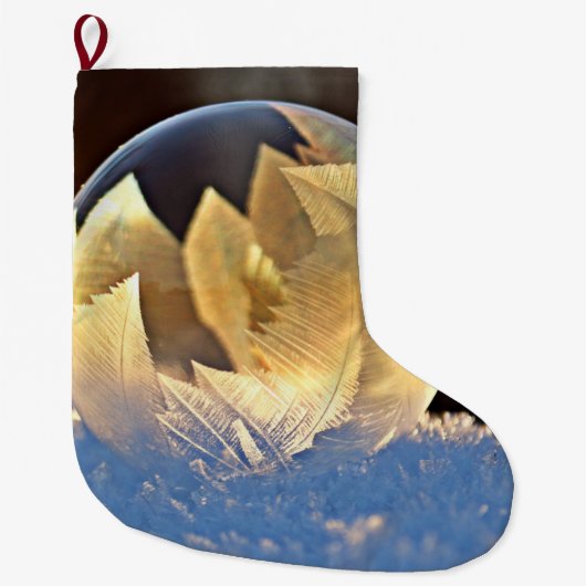 Seifenblase auf Schnee Großer Weihnachtsstrumpf (Vorderseite)