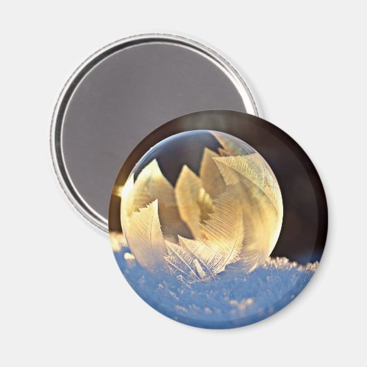 Seifenblase auf Schnee Magnet (Vorderseite/Rückseite)