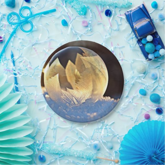 Seifenblase auf Schnee Pappteller (Party)