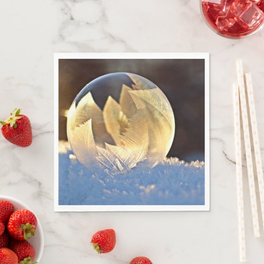 Seifenblase auf Schnee Serviette (Beispiel)