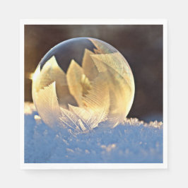 Seifenblase auf Schnee Serviette