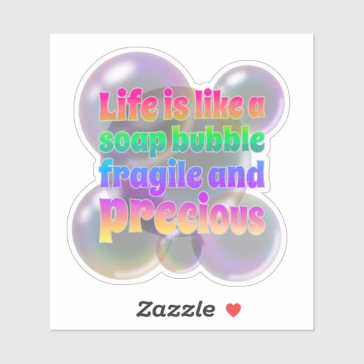 Seifenblase | fragil und wertvoll aufkleber (Blatt)