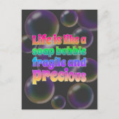 Seifenblase | fragil und wertvoll postkarte (Vorderseite)