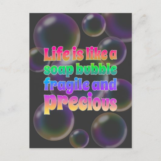 Seifenblase | fragil und wertvoll postkarte (Vorderseite)