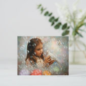 Seifenblase-Girl Postkarte (Stehend Vorderseite)