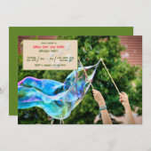 Seifenblase-Party Einladung (Vorne/Hinten)