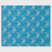 Seifenblasen auf blau geschenkpapier (Flach)