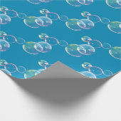 Seifenblasen auf blau geschenkpapier (Ecke)
