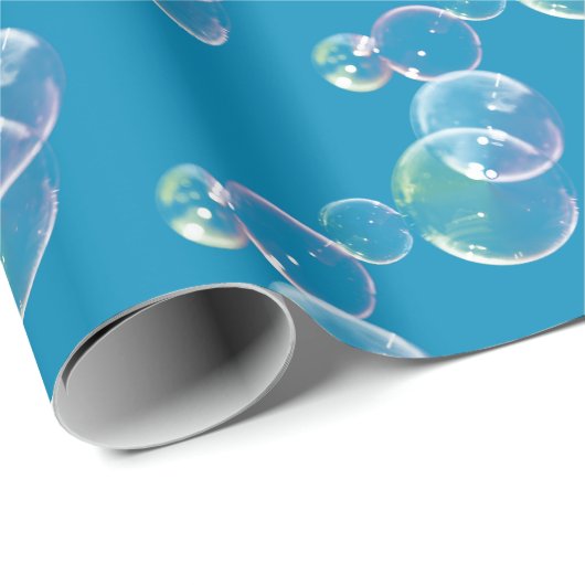 Seifenblasen auf blau geschenkpapier (Rolleneckpunkt)