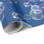 Seifenblasen auf blau geschenkpapier (Rolleneckpunkt)