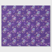 Seifenblasen auf Lila Geschenkpapier (Flach)