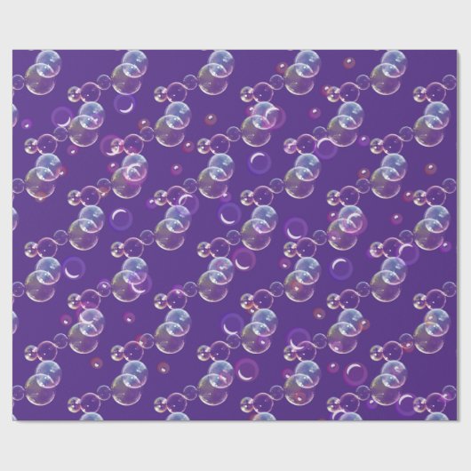 Seifenblasen auf Lila Geschenkpapier (Flach)