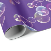 Seifenblasen auf Lila Geschenkpapier (Rolleneckpunkt)