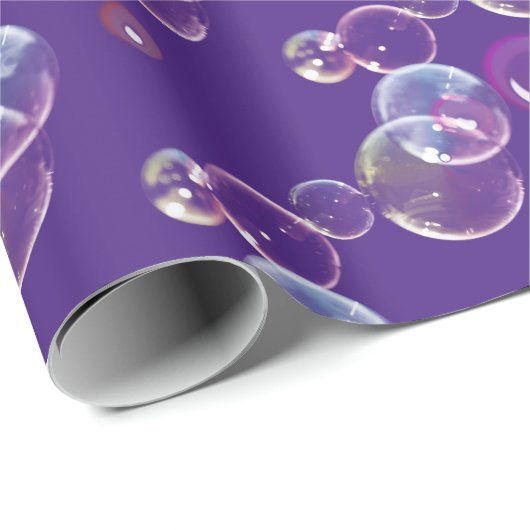 Seifenblasen auf Lila Geschenkpapier (Rolleneckpunkt)
