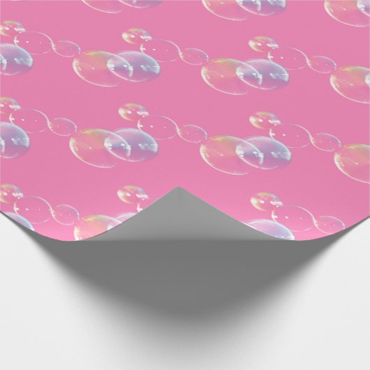 Seifenblasen auf rosa geschenkpapier (Ecke)