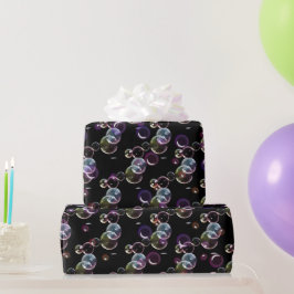 Seifenblasen auf schwarz geschenkpapier