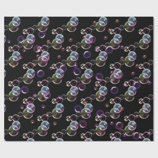 Seifenblasen auf schwarz geschenkpapier (Flach)