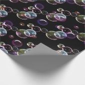 Seifenblasen auf schwarz geschenkpapier (Ecke)
