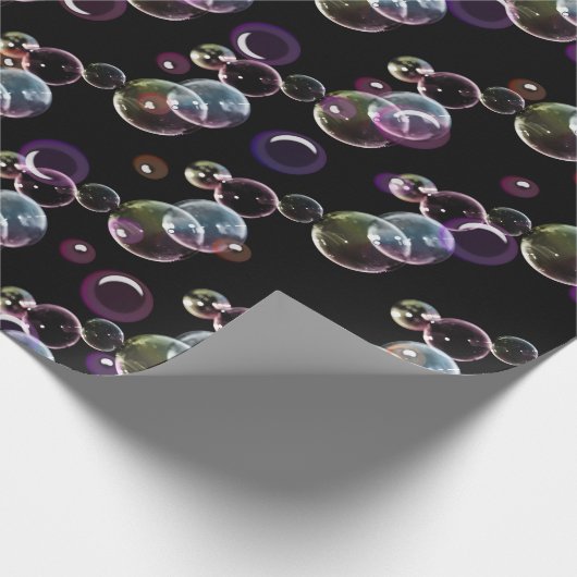 Seifenblasen auf schwarz geschenkpapier (Ecke)