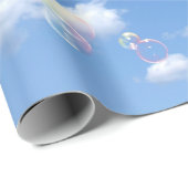Seifenblasen auf Sky Geschenkpapier (Rolleneckpunkt)
