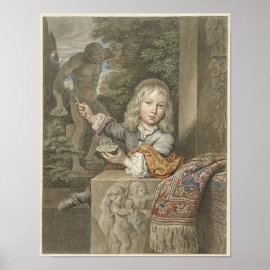 Seifenblasen blasender Junge Poster (Vorne)