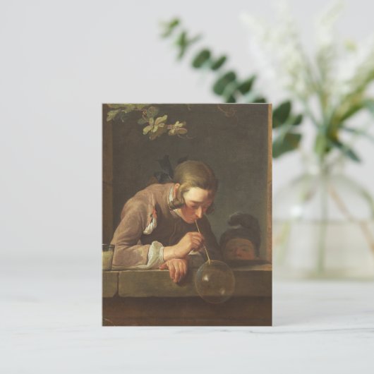 Seifenblasen, c. 1733-34 (Öl auf Leinwand) Postkarte (Stehend Vorderseite)