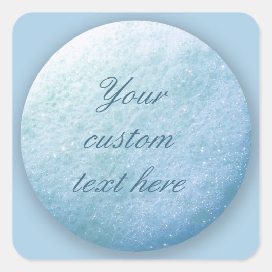 Seifenblasen Dot 1260C Blau Quadratischer Aufkleber (Vorderseite)