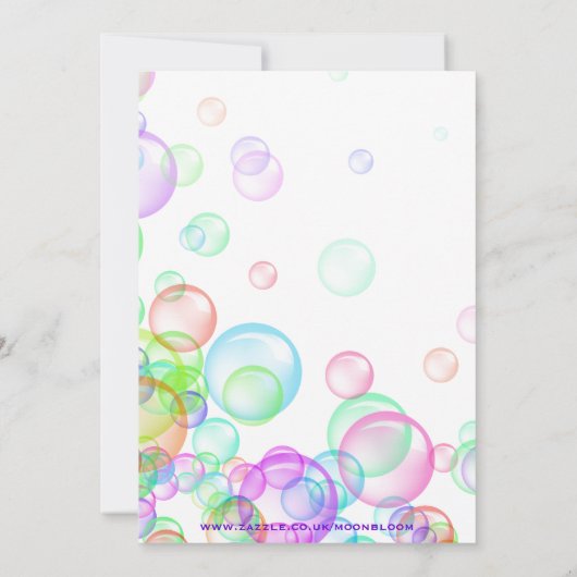 Seifenblasen Einladung (Rückseite)