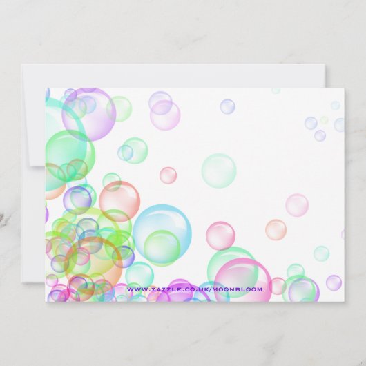 Seifenblasen Einladung (Rückseite)