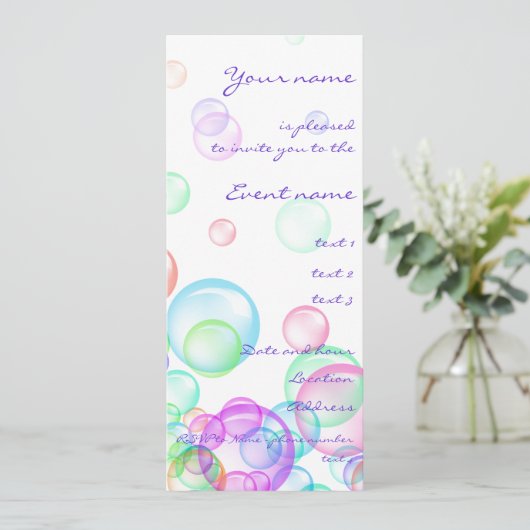 Seifenblasen Einladung (Stehend Vorderseite)