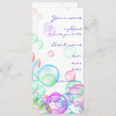 Seifenblasen Einladung (Vorne/Hinten)