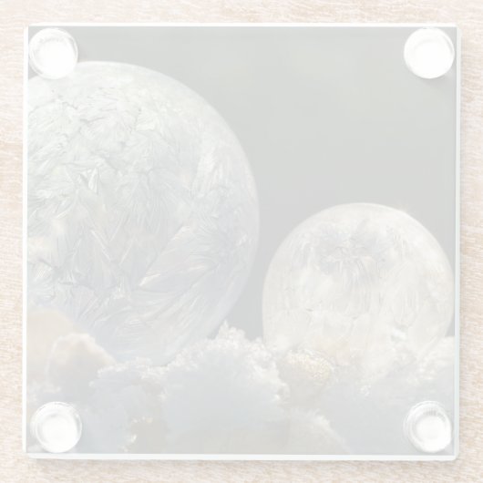 Seifenblasen gefroren Eiskristall Cooles Winter-Fo Glasuntersetzer (Rückseite)