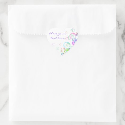 Seifenblasen Herz-Aufkleber (Tasche)