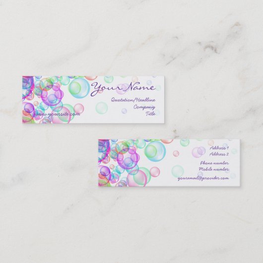 Seifenblasen Mini Visitenkarte (Vorne/Hinten)