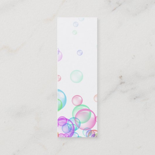 Seifenblasen Mini Visitenkarte (Rückseite)