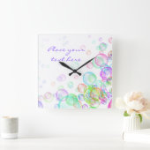 Seifenblasen Quadratische Wanduhr (Zuhause)