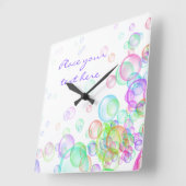 Seifenblasen Quadratische Wanduhr (Winkel)