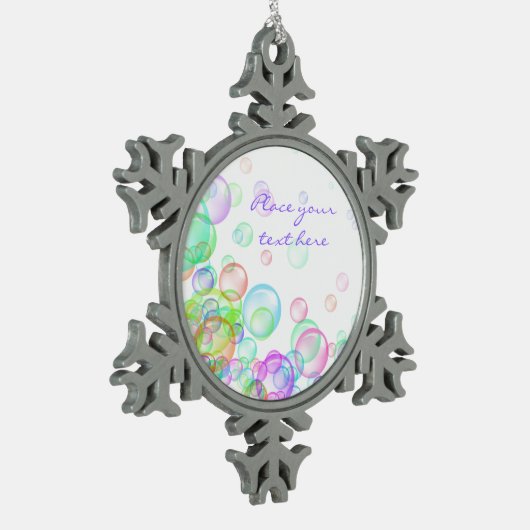 Seifenblasen Schneeflocken Zinn-Ornament (Links)