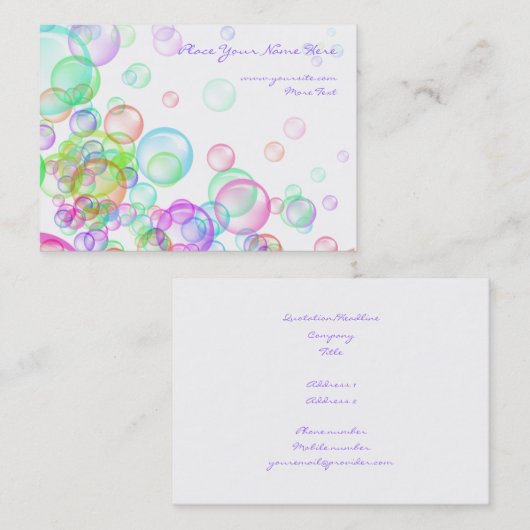 Seifenblasen Visitenkarte (Vorne/Hinten)