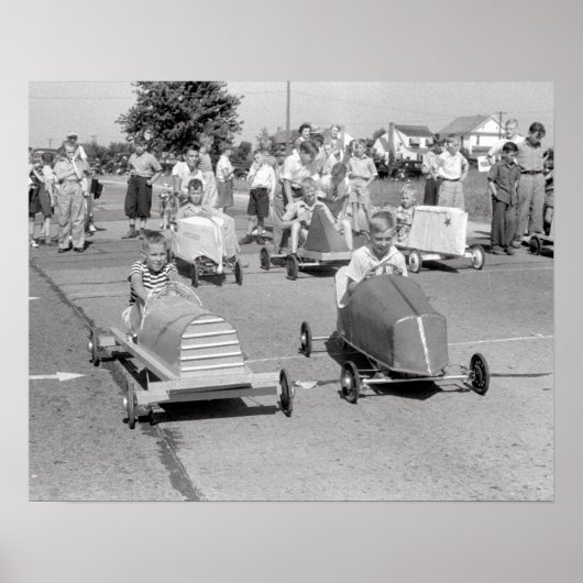 Seifenbox Derby, 1940. Vintages Foto Poster (Vorne)
