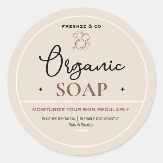 Seifenetiketten, Etiketten für Gläser, Logoetikett Runder Aufkleber (Vorderseite)