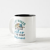 Seifenhersteller weil Lather das beste Arzneimitte Zweifarbige Tasse (Vorderseite Links)