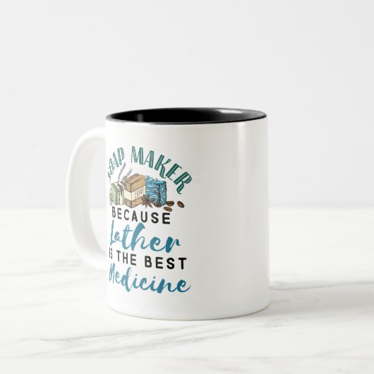 Seifenhersteller weil Lather das beste Arzneimitte Zweifarbige Tasse (Vorderseite Links)